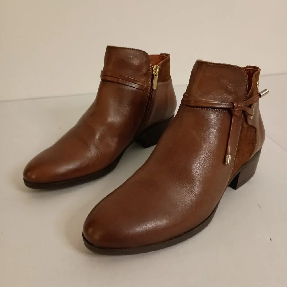 Pikolinos Daroca Tassel Ankle Boots Cuero Brown Women’s Size 38 (7.5 to 8) - Picture 2 of 15